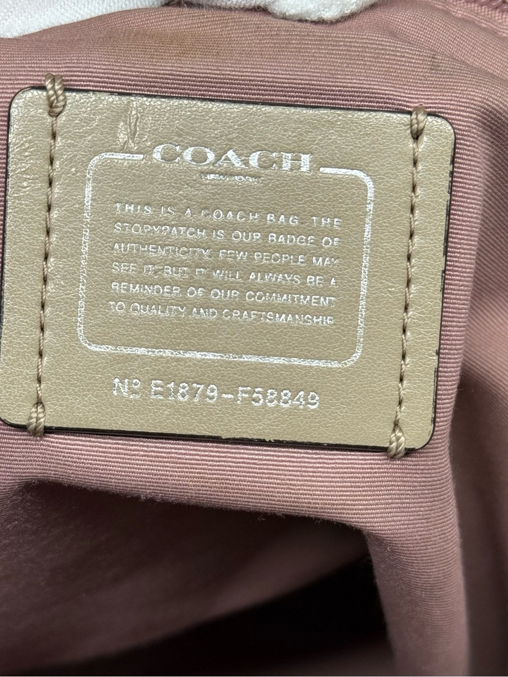 Coach Pebbled Leather Tote in Taupe - Picture 14 of 16